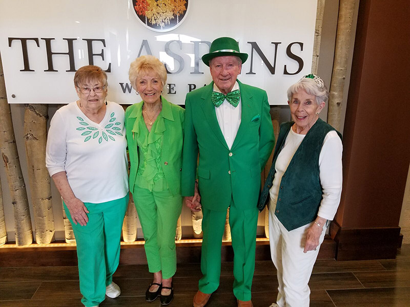 Active adult community residents celebrate St. Patrick's Day